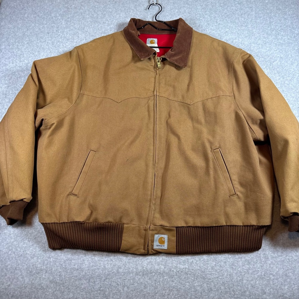 Vintage Carhartt Santa Fe Jacket Mens 4XL Brown Canvas Quilt Lined Made In USA